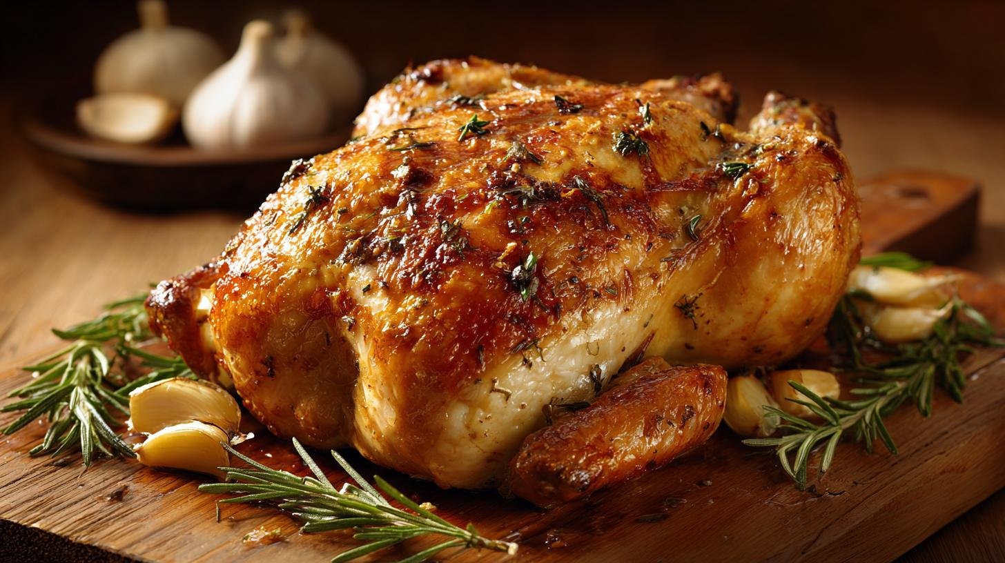 Pečené kuře s rozmarýnem a česnekem, jednoduchý domácí trik
