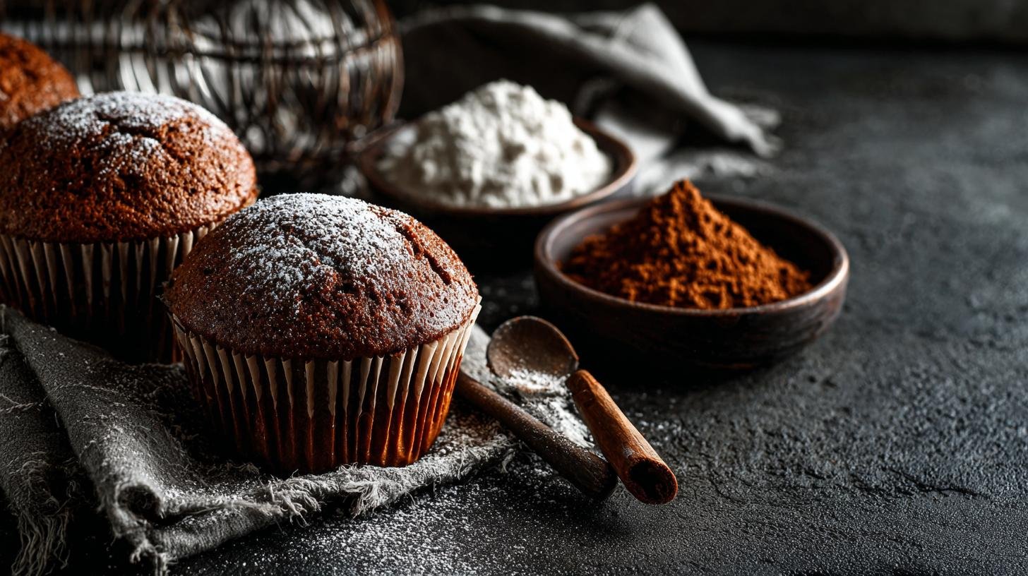 Perníkové muffiny s kakaem a moukou perfektní na rychlé pečení