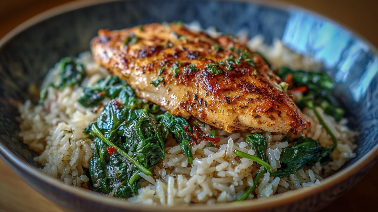 Kuřecí maso s rýží a špenátem jako snadné řešení večeře 5 Kuřecí maso s rýží a špenátem jako snadné řešení večeře