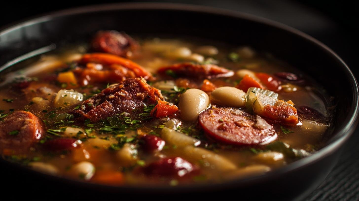 Fazolová polévka s uzeninou vydatná zimní miska