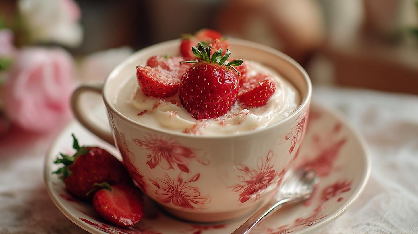 Krémový tvarohový pohár s jahodami za pět minut