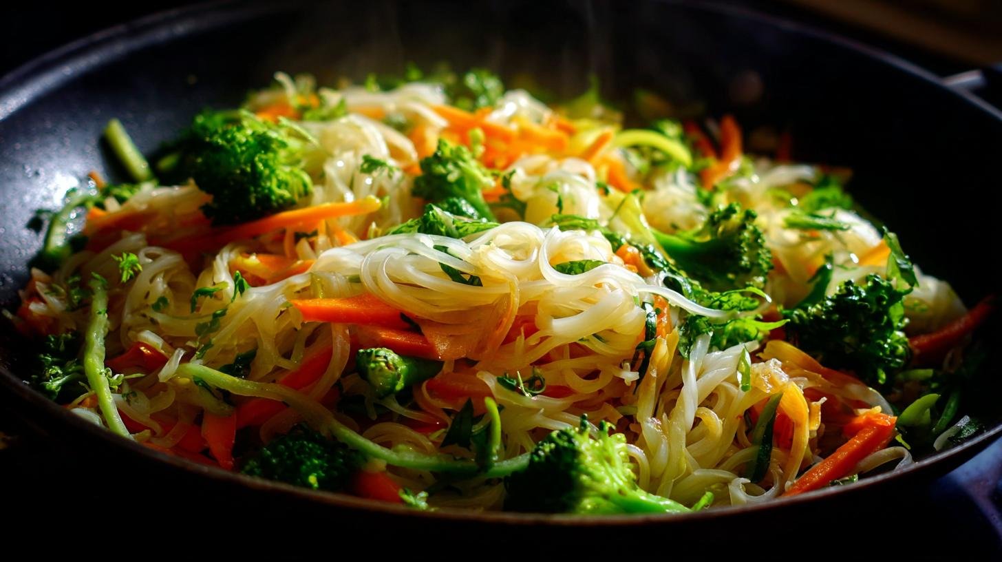 Rýžové nudle se zeleninou lehké a rychlé