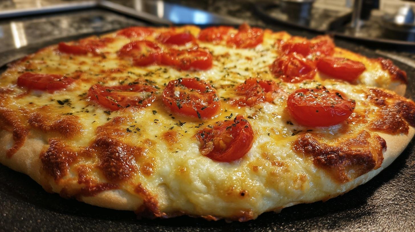 Domácí pizza s rajčaty a sýrem bez zbytečných chyb