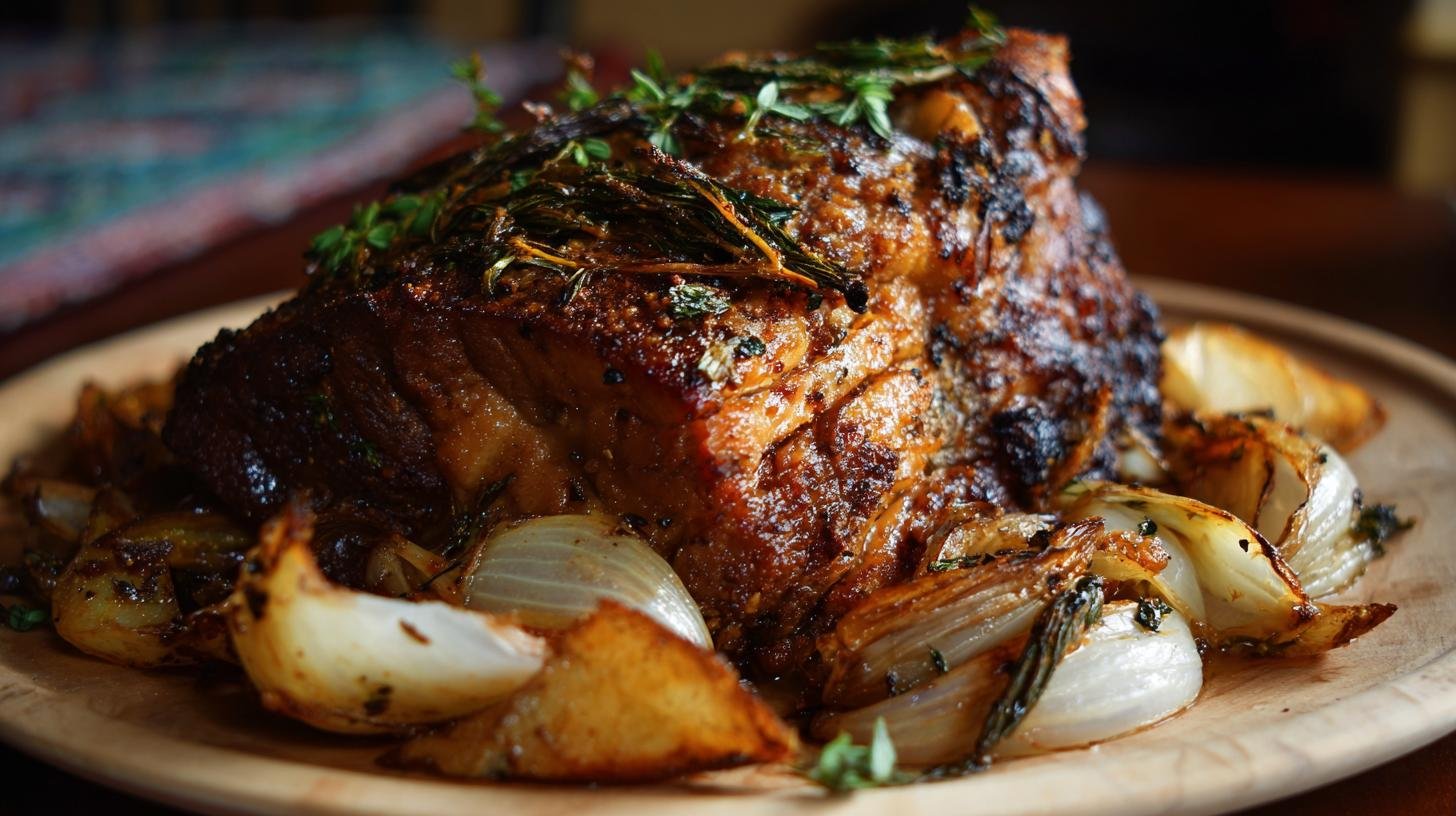 Pečená krkovice s cibulí měkká rodinná klasika