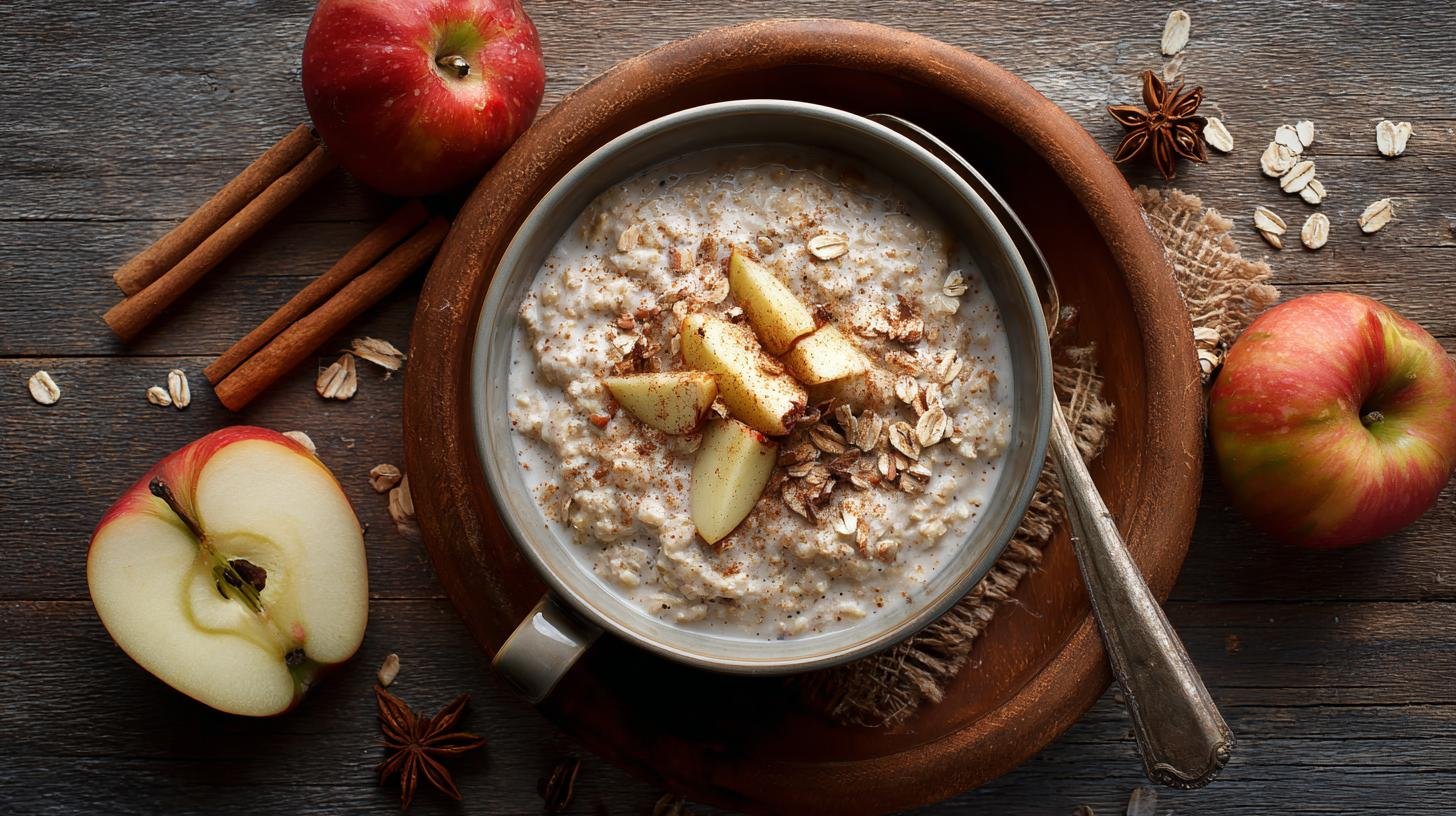 Ovesná kaše s vločkami a jablky ideální rychlé řešení