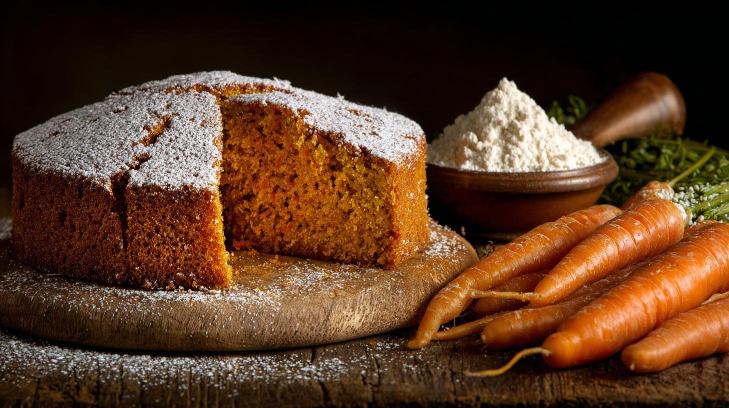 Koláč s mrkví a moukou pro vláčný výsledek bez námahy. Jednoduché suroviny a rozumná úspora