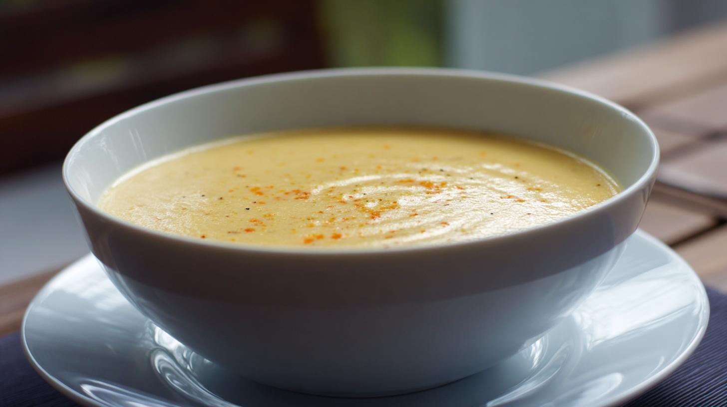 Krémová bramborová polévka s máslem a mrkví bez chyb