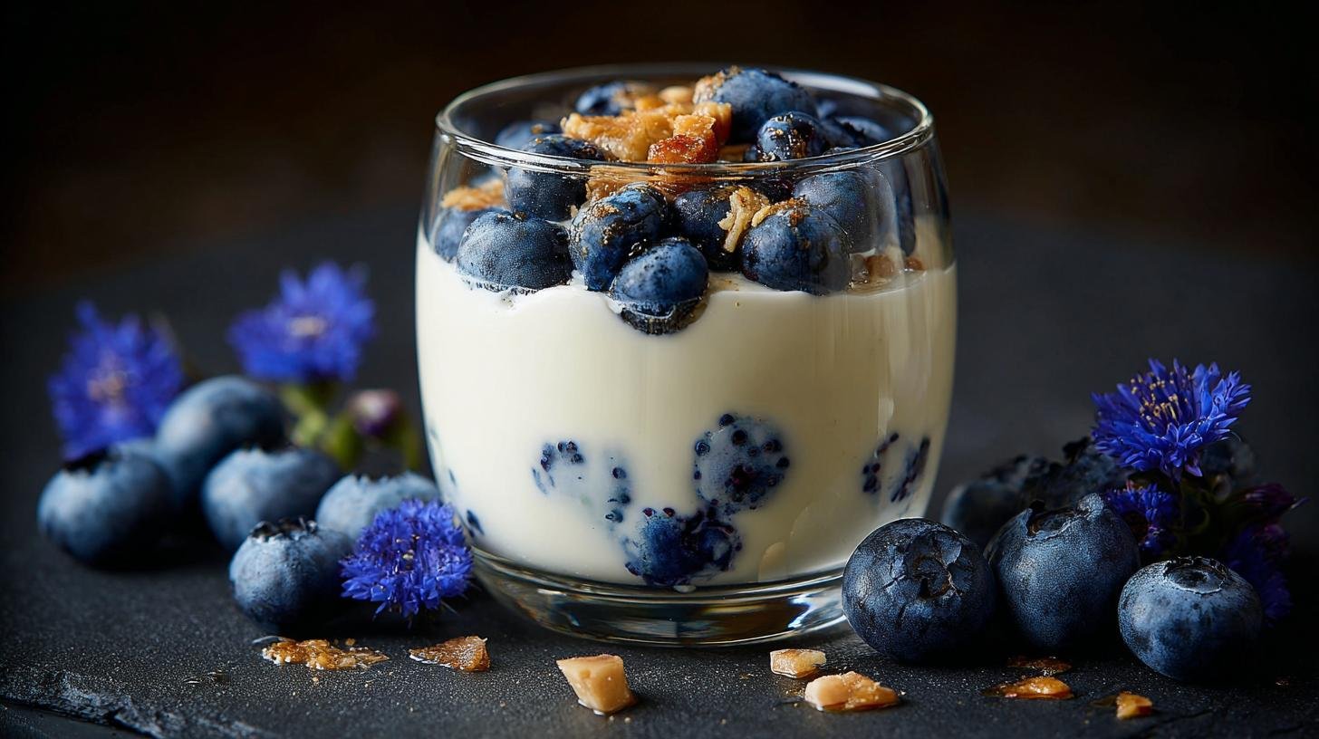 Tvarohový krém s borůvkami a minimem surovin pro rychlou sladkost