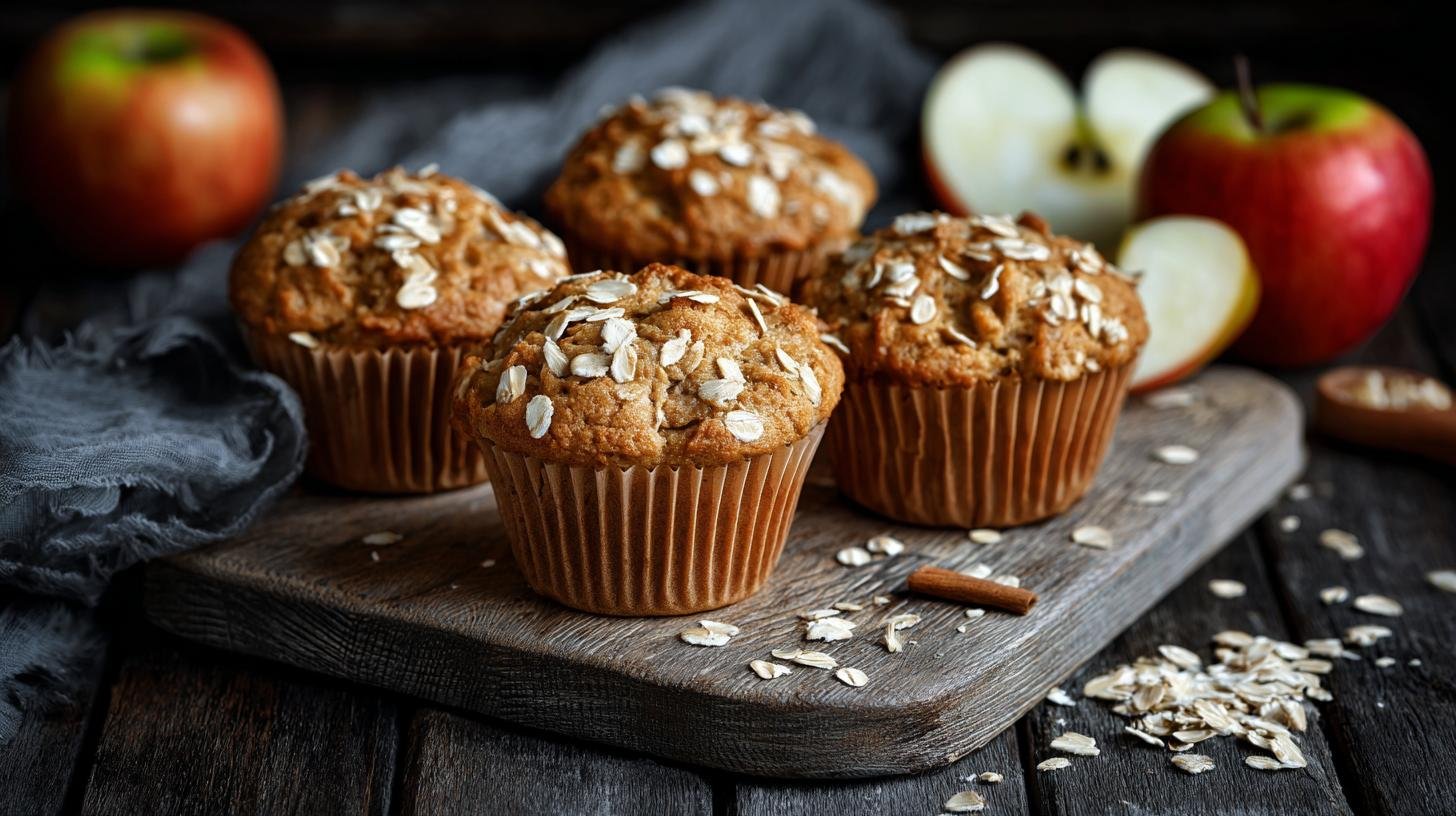 Nadýchané muffiny s ovesnými vločkami a jablky pro zdravé ráno