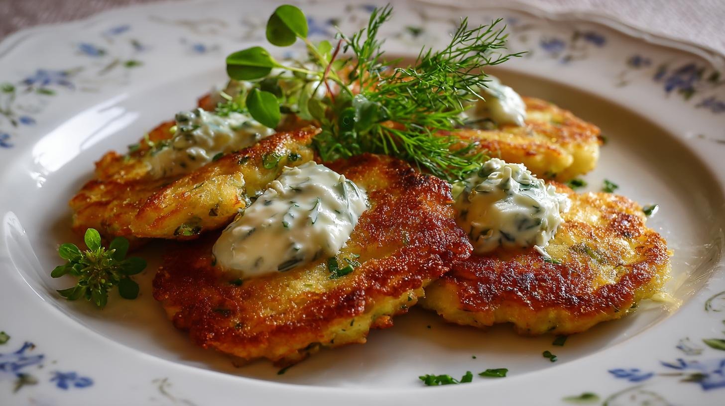 Bramborové placky s tvarohem a bylinkami, domácí chuť