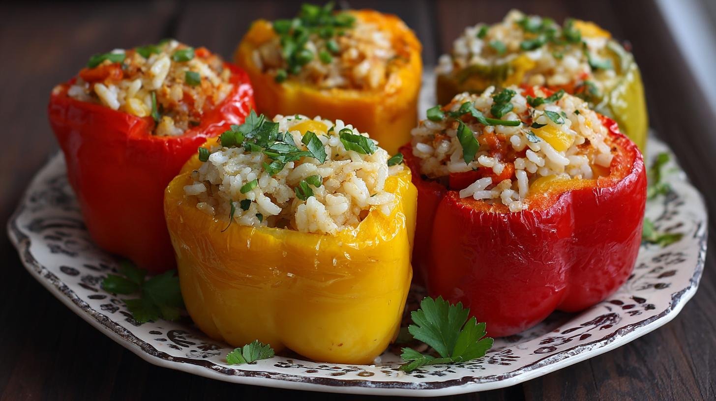 Pečená paprika plněná rýží a zeleninou, zdravé a jednoduché. Jednoduchý postup krok za krokem Pečená paprika plněná rýží a zeleninou, zdravé a jednoduché. Jednoduchý postup krok za krokem