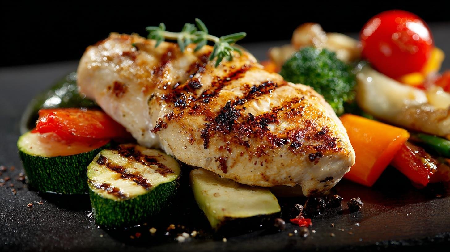 Grilované kuřecí maso s zeleninou bez zbytečného oleje