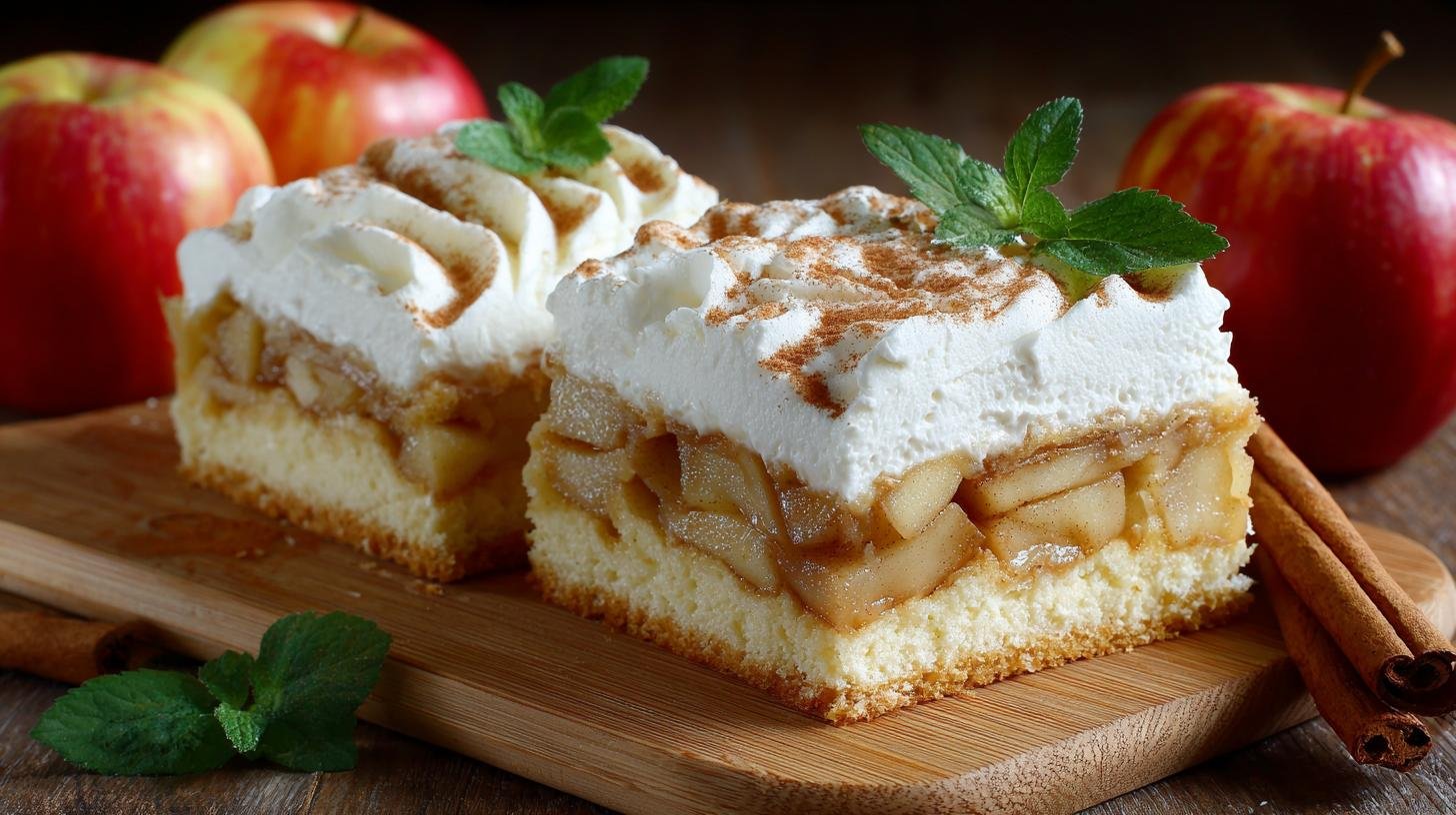 Snadné jablečné řezy se smetanou pro jistou vláčnost. Co budete potřebovat