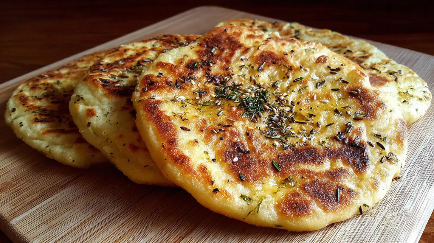 Bramborový plackový chléb s kmínem levně doma. Postup krok za krokem