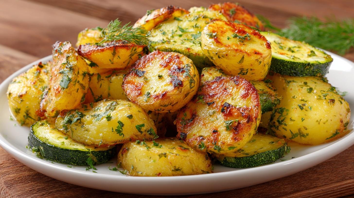 Pečené brambory s cuketou a jednoduchou cestou ke svěžímu talíři. Triky ke křupavé kůrce a větší svěžesti