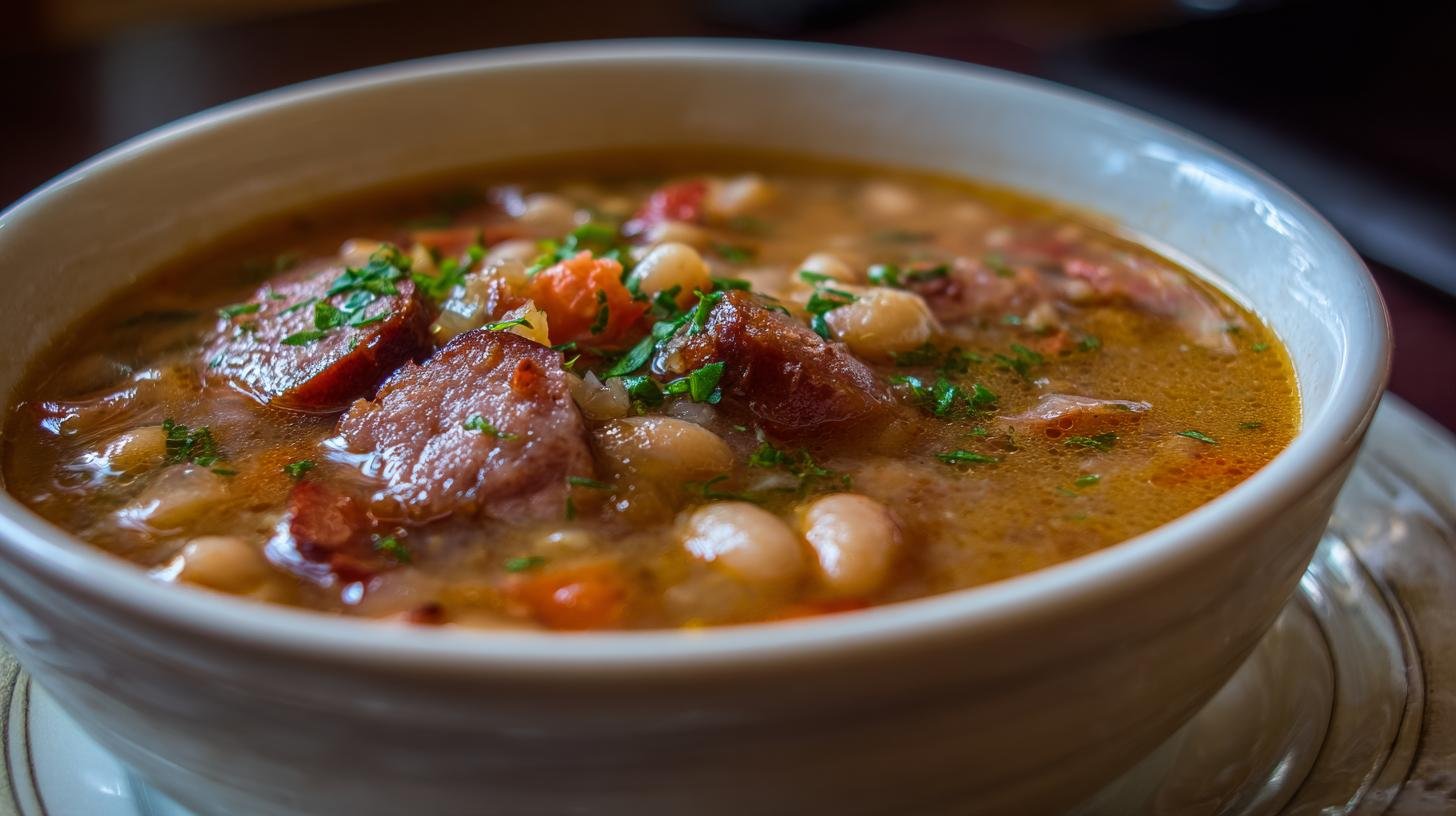 Fazolová polévka s uzeninou vydatná zimní miska. Tipy, variace a malý tajný trik