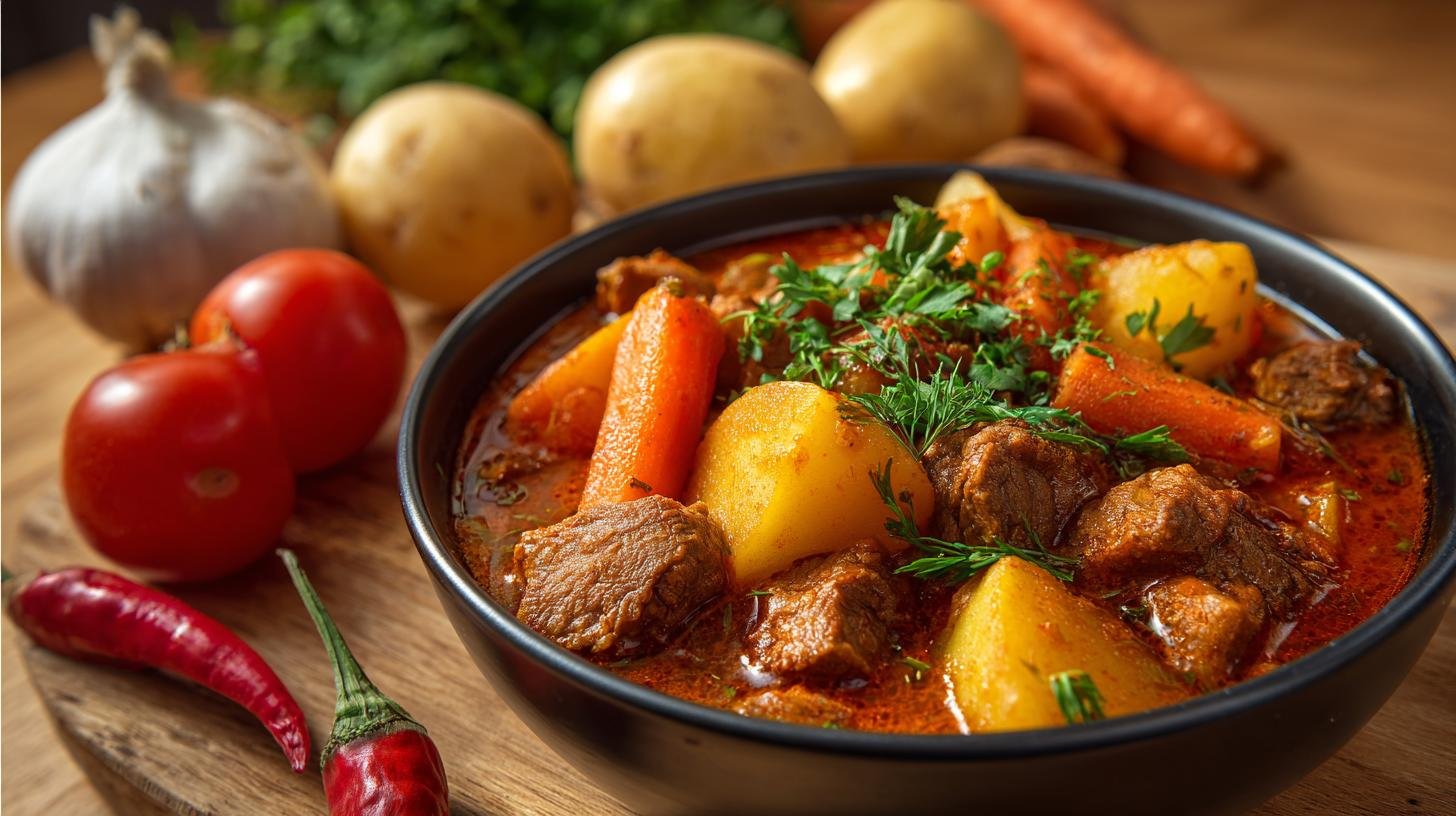 Rychlý masový guláš s mrkví a bramborami bez čekání 6 Rychlý masový guláš s mrkví a bramborami bez čekání