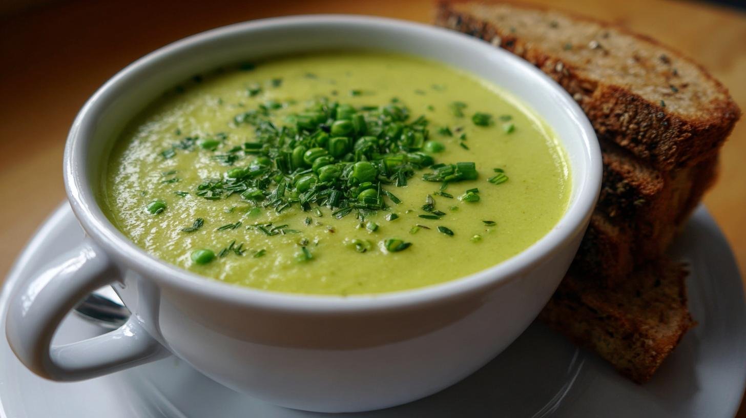 Krémová polévka z hrášku hotová za deset minut. Tipy, které ušetří čas i peníze
