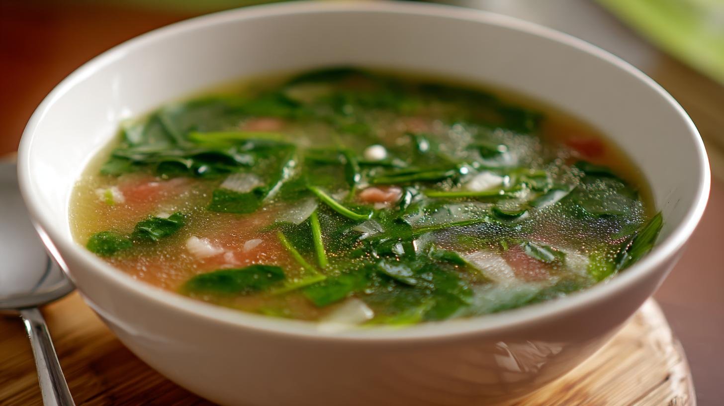 Zeleninová polévka se špenátem a cibulí bez chyb pro každý den. Proč tahle polévka funguje