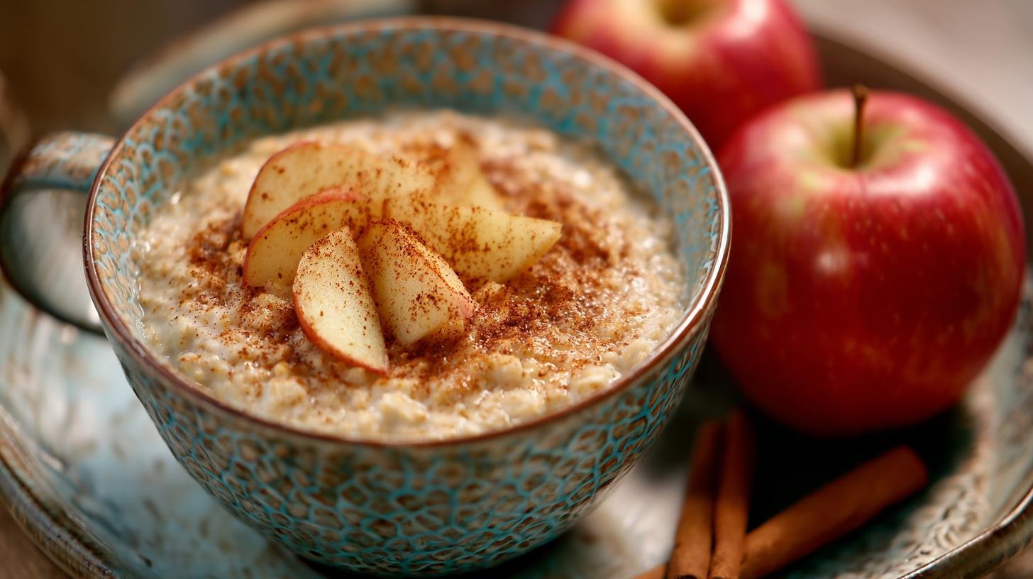 Rychlá ovesná kaše s jablky a skořicí jako lehký start dne