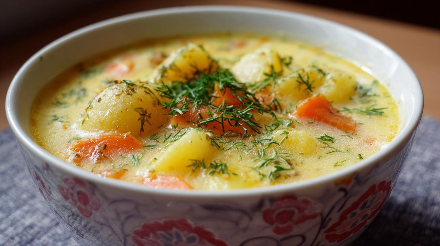 Domácí bramborová polévka s mrkví pro jistý a stálý výsledek