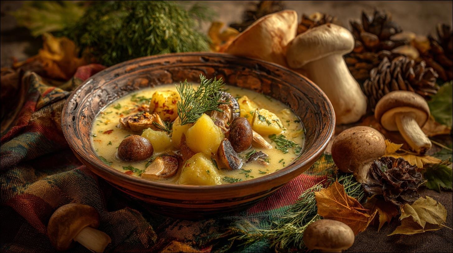 Bramboračka s houbami a domácí vůní lesa. Variace na téma a závěrečné povzbuzení