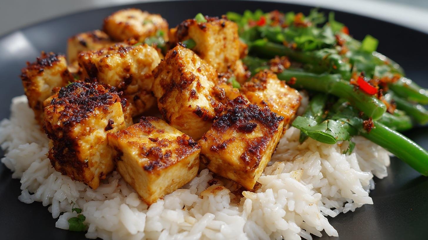 Tofu kostky s rýží a jistotou správné křupavosti. Pečení, smažení nebo air fryer — co vybrat Tofu kostky s rýží a jistotou správné křupavosti. Pečení, smažení nebo air fryer — co vybrat