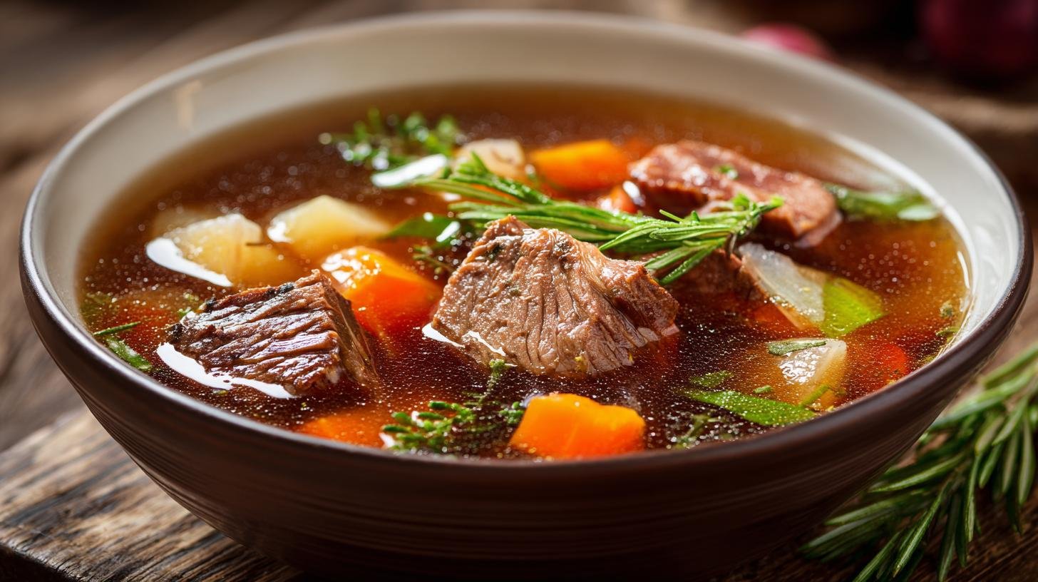 Hovězí vývar s kousky masa a zeleninou, osvědčený recept. Tipy, které vám ušetří čas i peníze