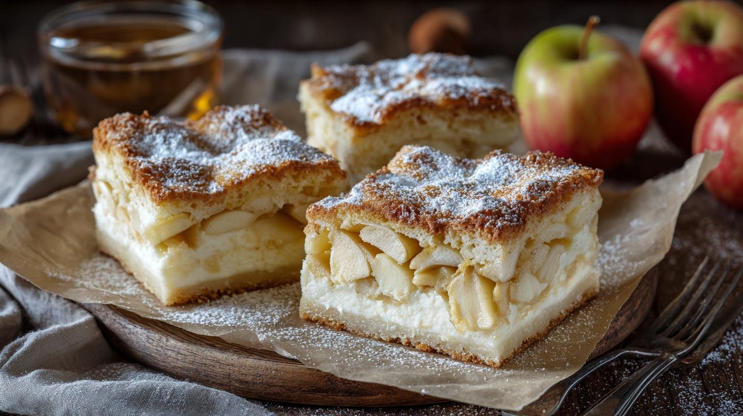 Tvarohové řezy s moukou a jablky jako jednoduchá klasika. Kdy a jak servírovat Tvarohové řezy s moukou a jablky jako jednoduchá klasika. Kdy a jak servírovat