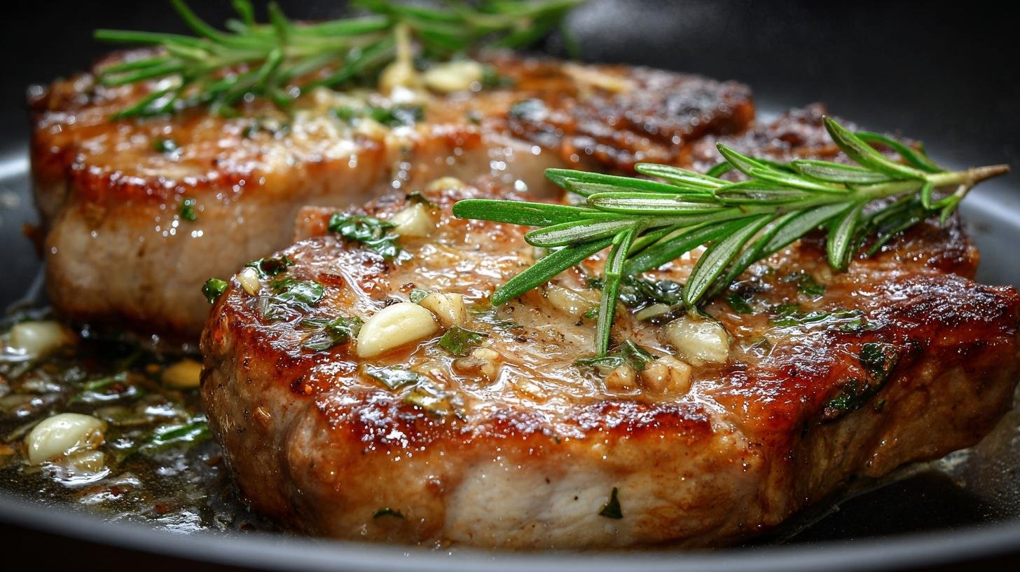 Vepřové kotlety s česnekem a rozmarýnem, snadná domácí večeře. Suroviny a rychlý přehled