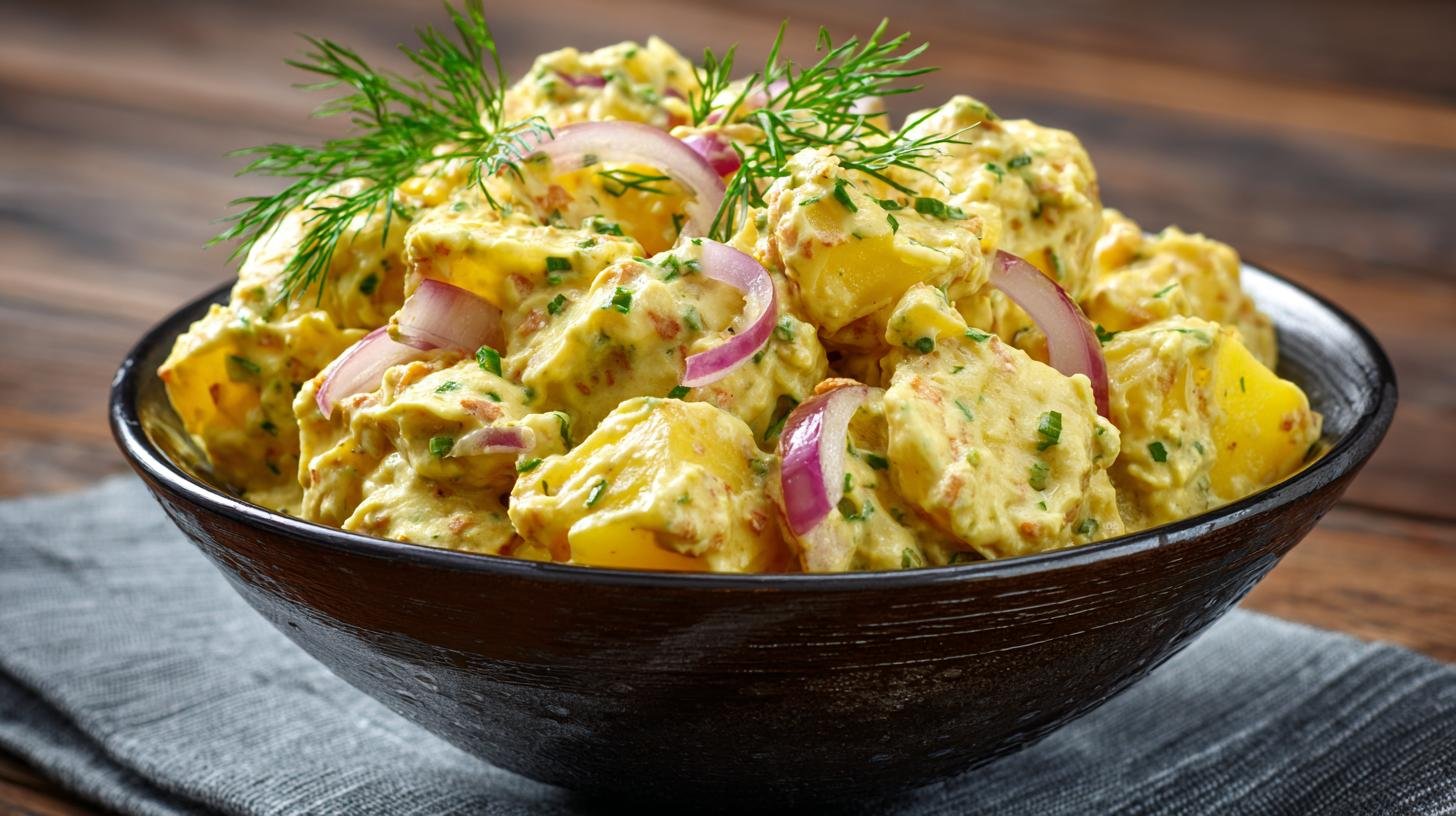 Bramborový salát s hořčicí a cibulí, osvědčený recept. Proč tahle verze funguje