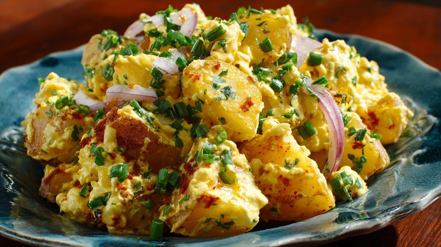 Bramborový salát s hořčicí a cibulí, osvědčený recept