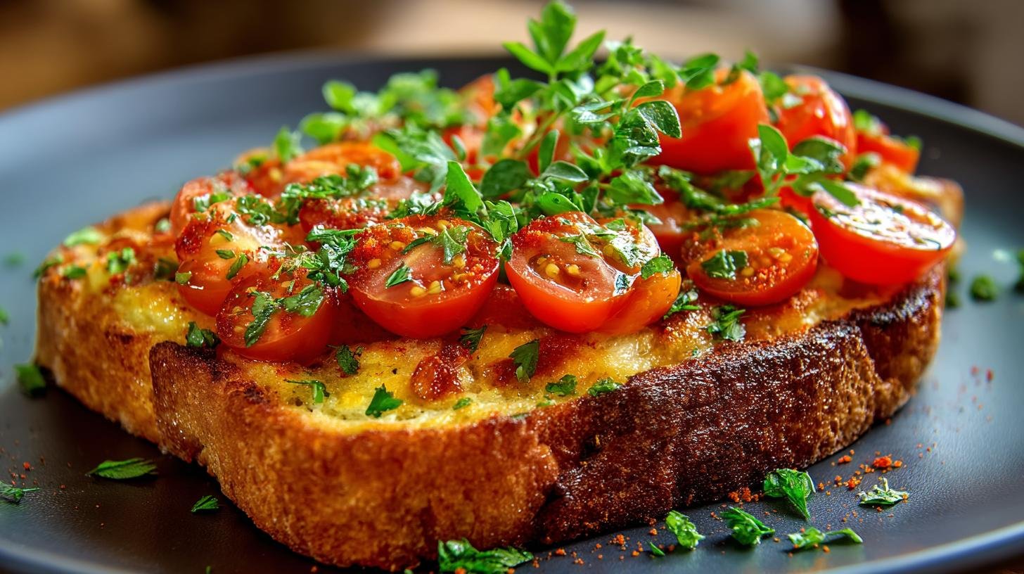 Zapečený toast s rajčaty horká snídaně rychle