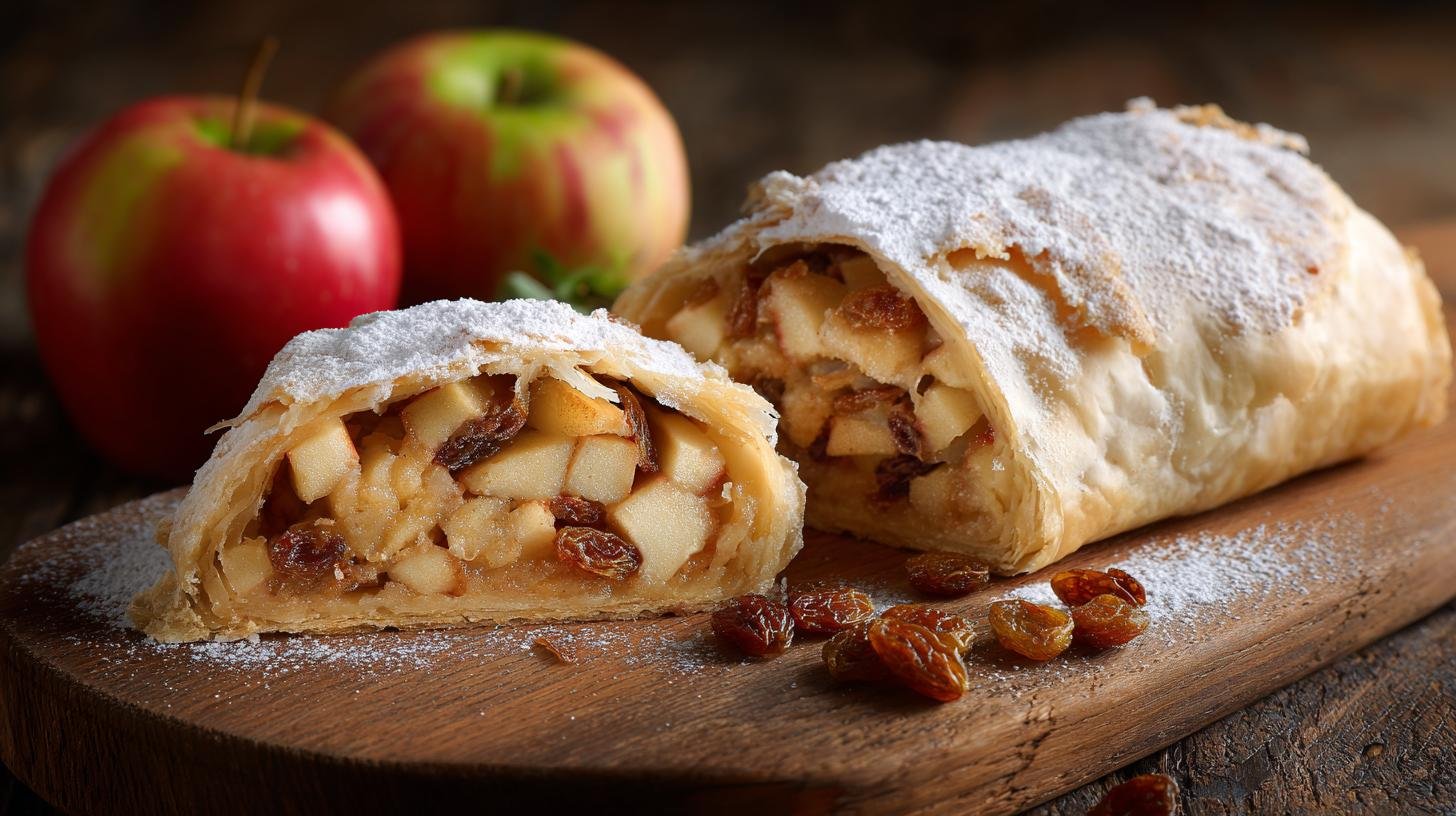Jablkový závin s rozinkami a trikem pro křupavé těsto. Ingredience (rychlý přehled)
