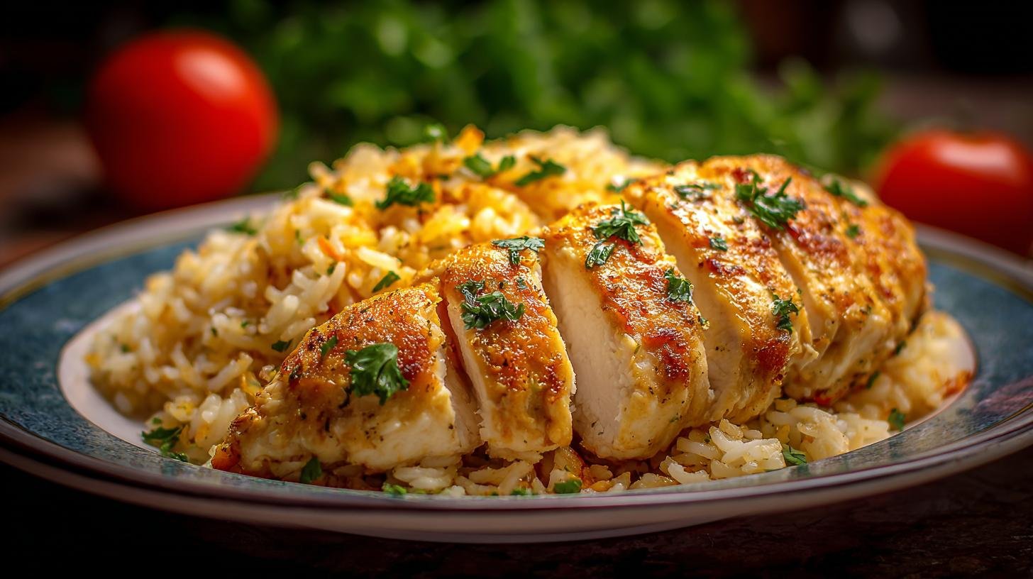 Šťavnaté kuřecí prso s rýží bez suchého masa. Servírování a malé tajné variace