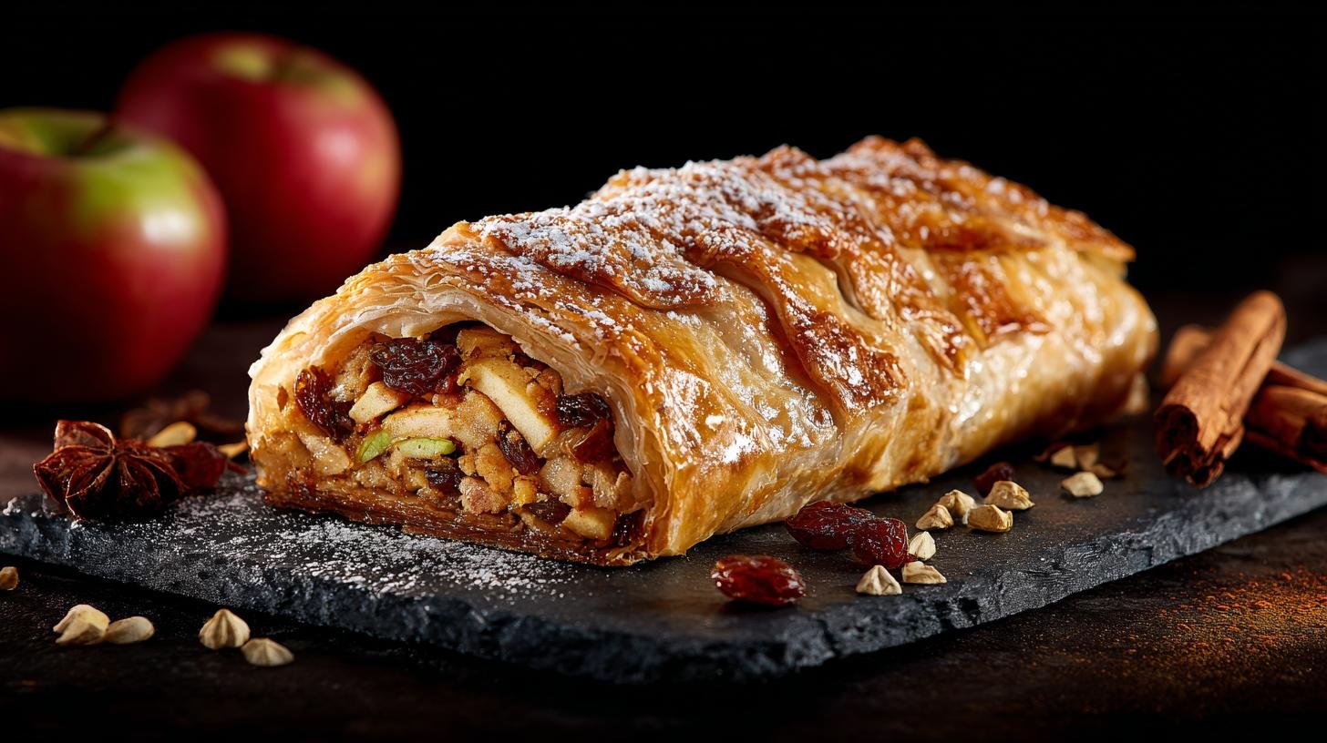 Jablkový závin s rozinkami a trikem pro křupavé těsto