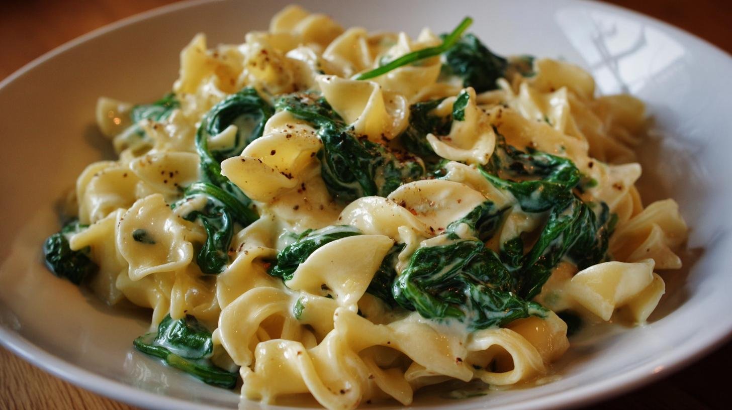 Smetanové těstoviny s máslem a špenátem jistý rychlý výsledek