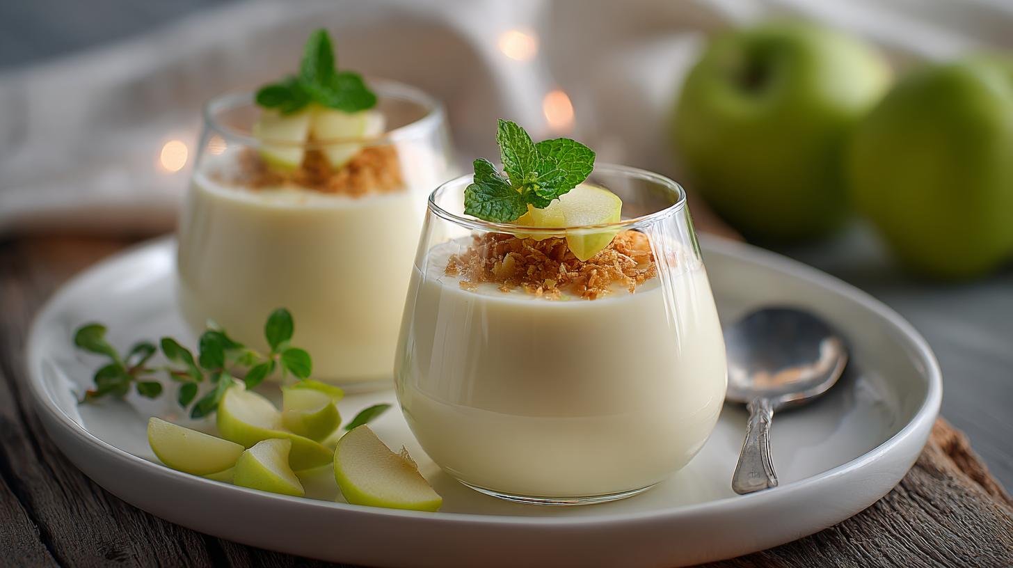 Domácí tvarohová pěna s jablky pro lehký večerní dezert