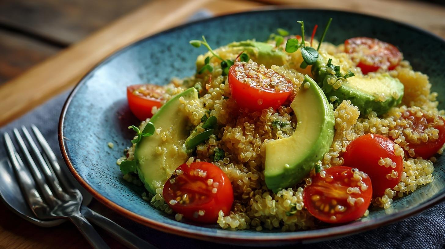 Quinoa salát s avokádem a cherry rajčaty, rychlá a zdravá volba. Ingredience a jednoduchý postup Quinoa salát s avokádem a cherry rajčaty, rychlá a zdravá volba. Ingredience a jednoduchý postup