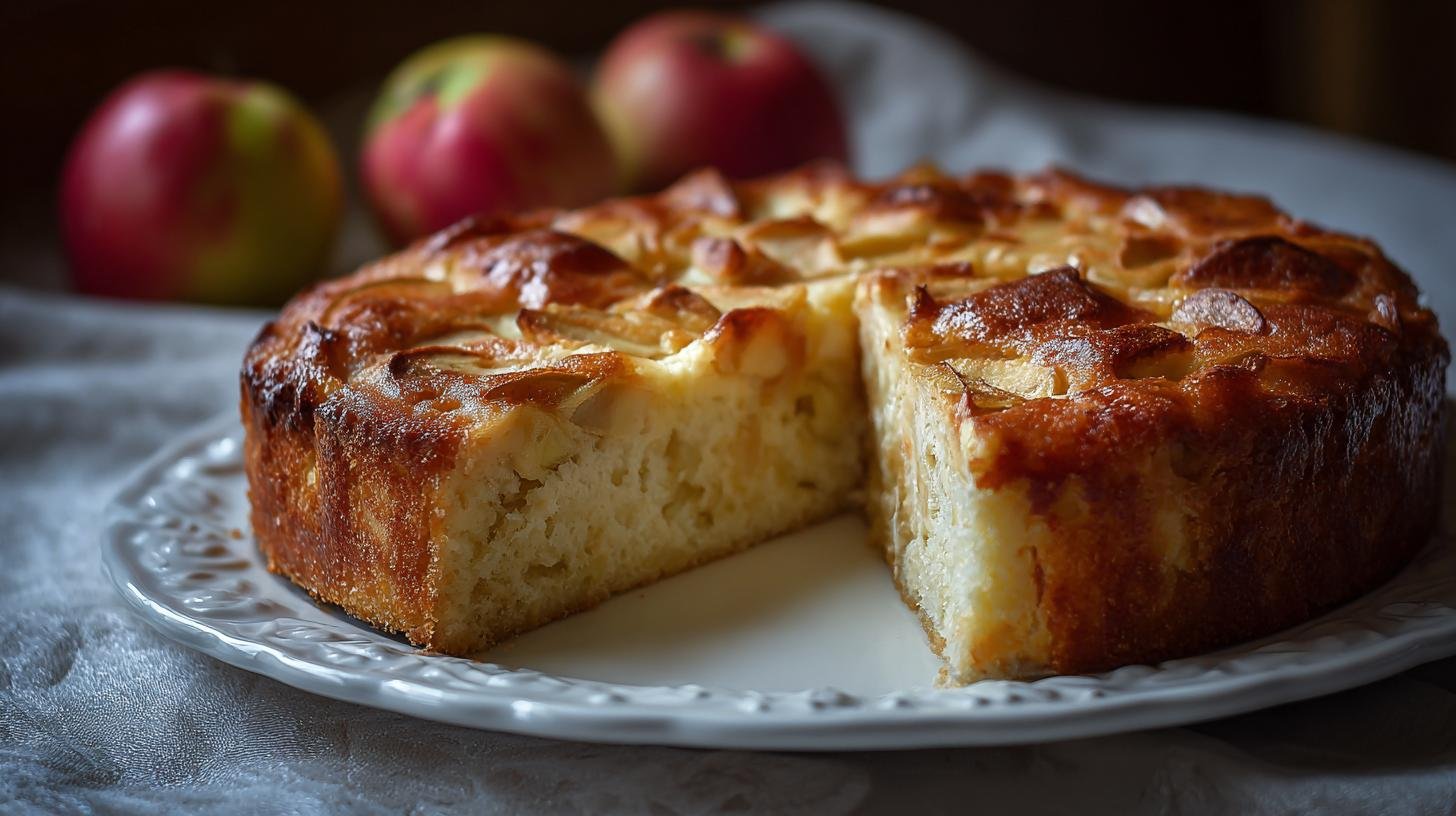 Nadýchaný koláč s tvarohem a jablky správným způsobem. Pečení a servírování