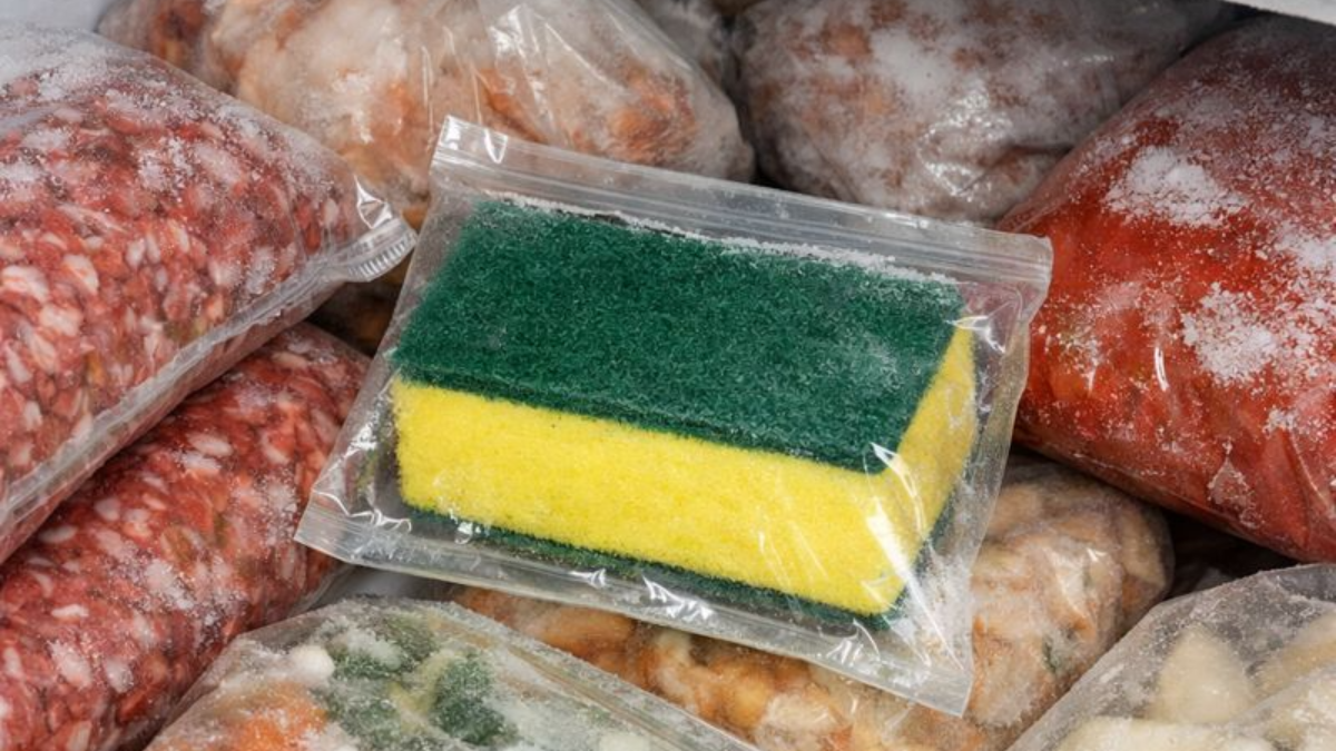 Dala jsem kuchyňskou houbičku do mrazáku a nestačila se divit