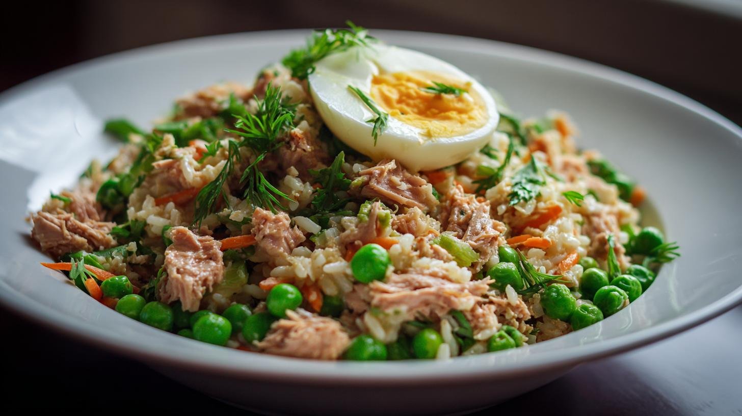 Salát z tuňáka s rýží bez vaření