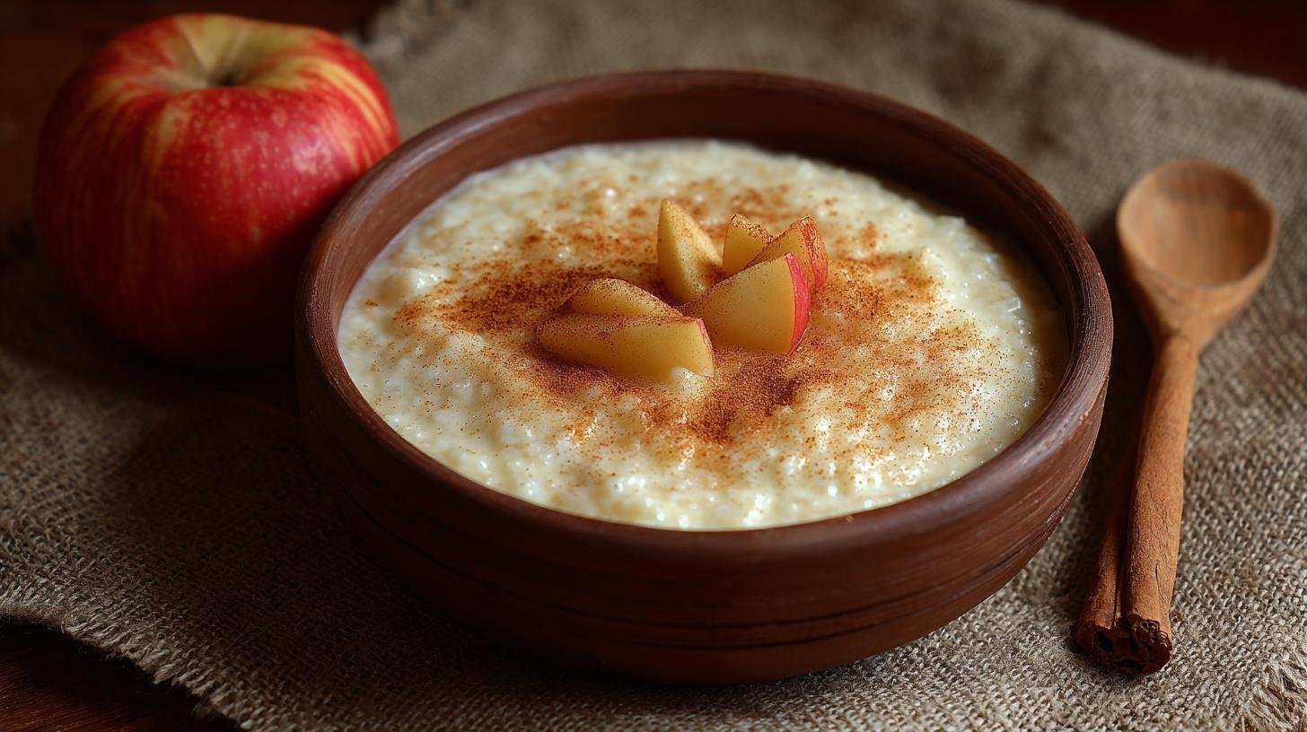 Jemná rýžová kaše s jablky a skořicí jako uklidňující varianta. Tipy na variace a úsporu