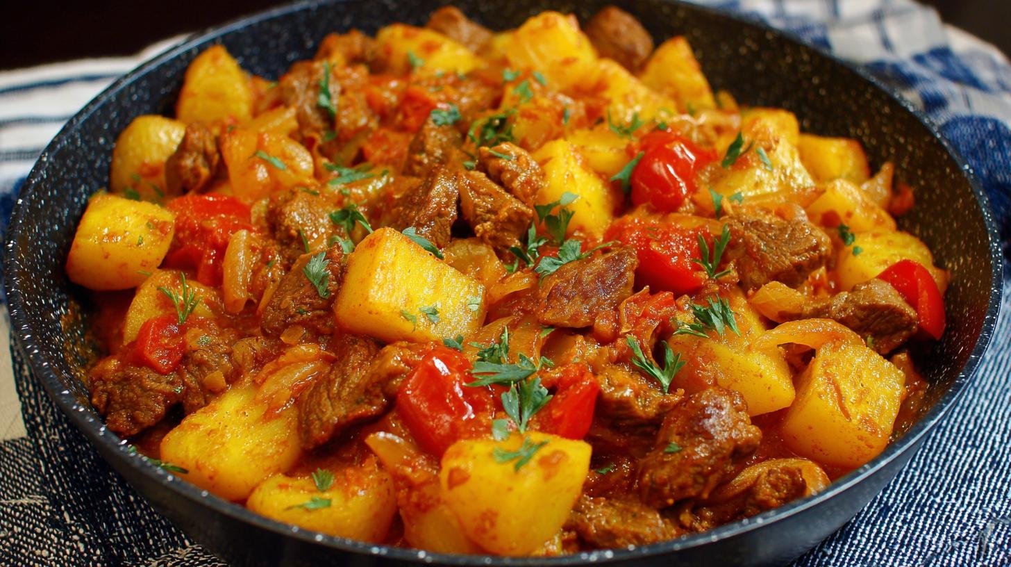 Guláš s bramborami a cibulí správným způsobem pro začátečníky. Servírování a skladování