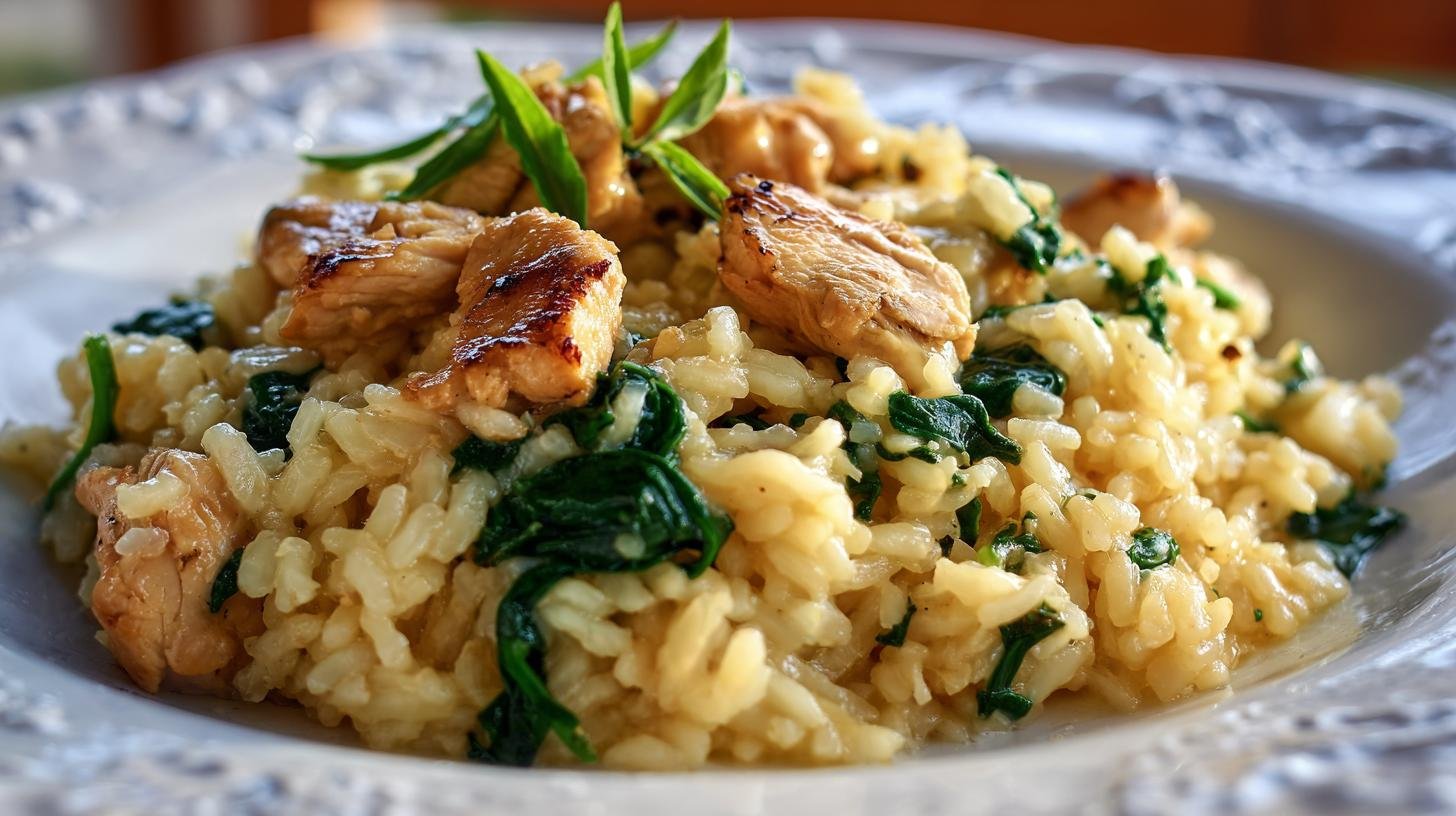Kuřecí rizoto s rýží a špenátem v lehké domácí verzi