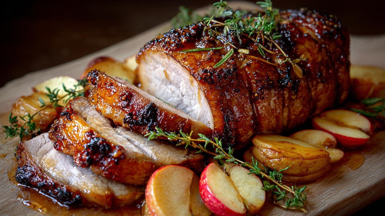 Vepřové pečeně s jablky a tymiánem, šťavnaté a voňavé 1 Vepřové pečeně s jablky a tymiánem, šťavnaté a voňavé