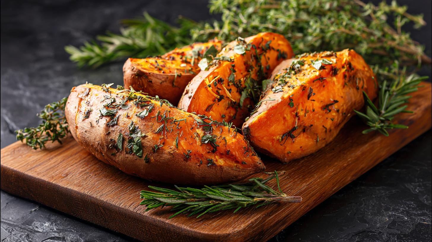 Pečené batáty s bylinkami sladké bez cukru