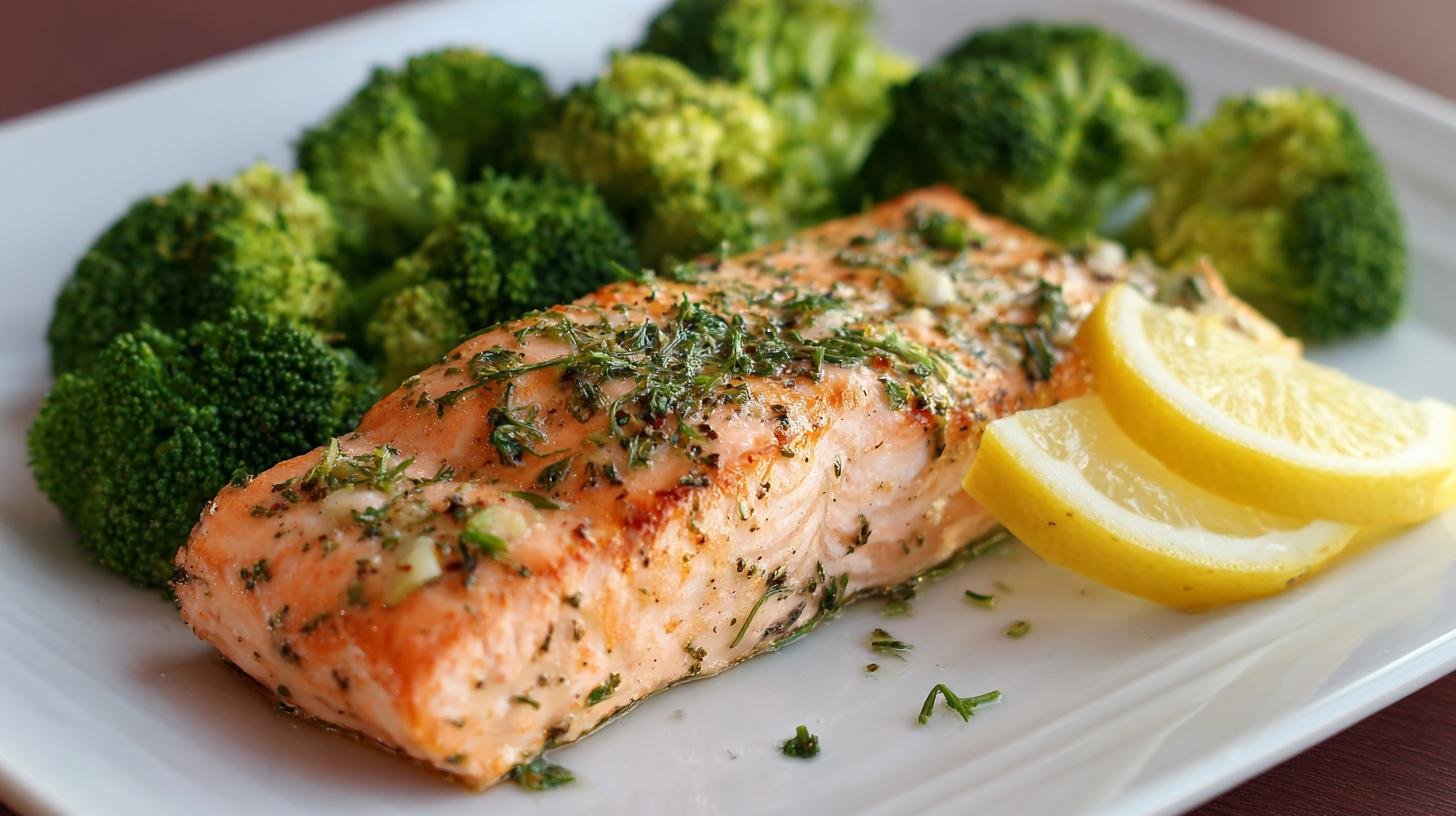 Losos na páře s brokolicí a citronem pro lehkou večeři
