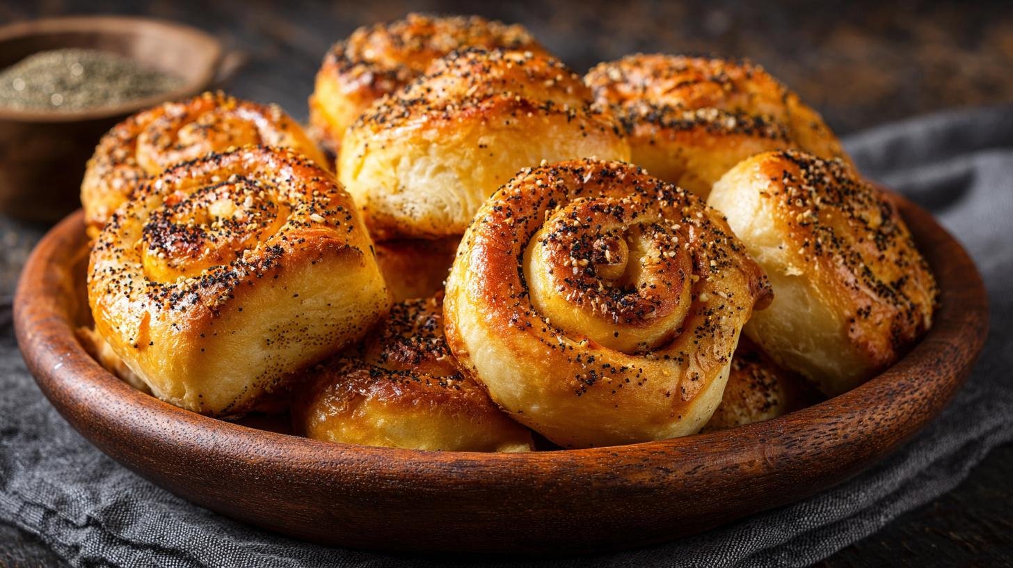 Křupavé housky s kmínem bez zbytečného trápení těsta. Rychlý postup — bez zbytečného trápení