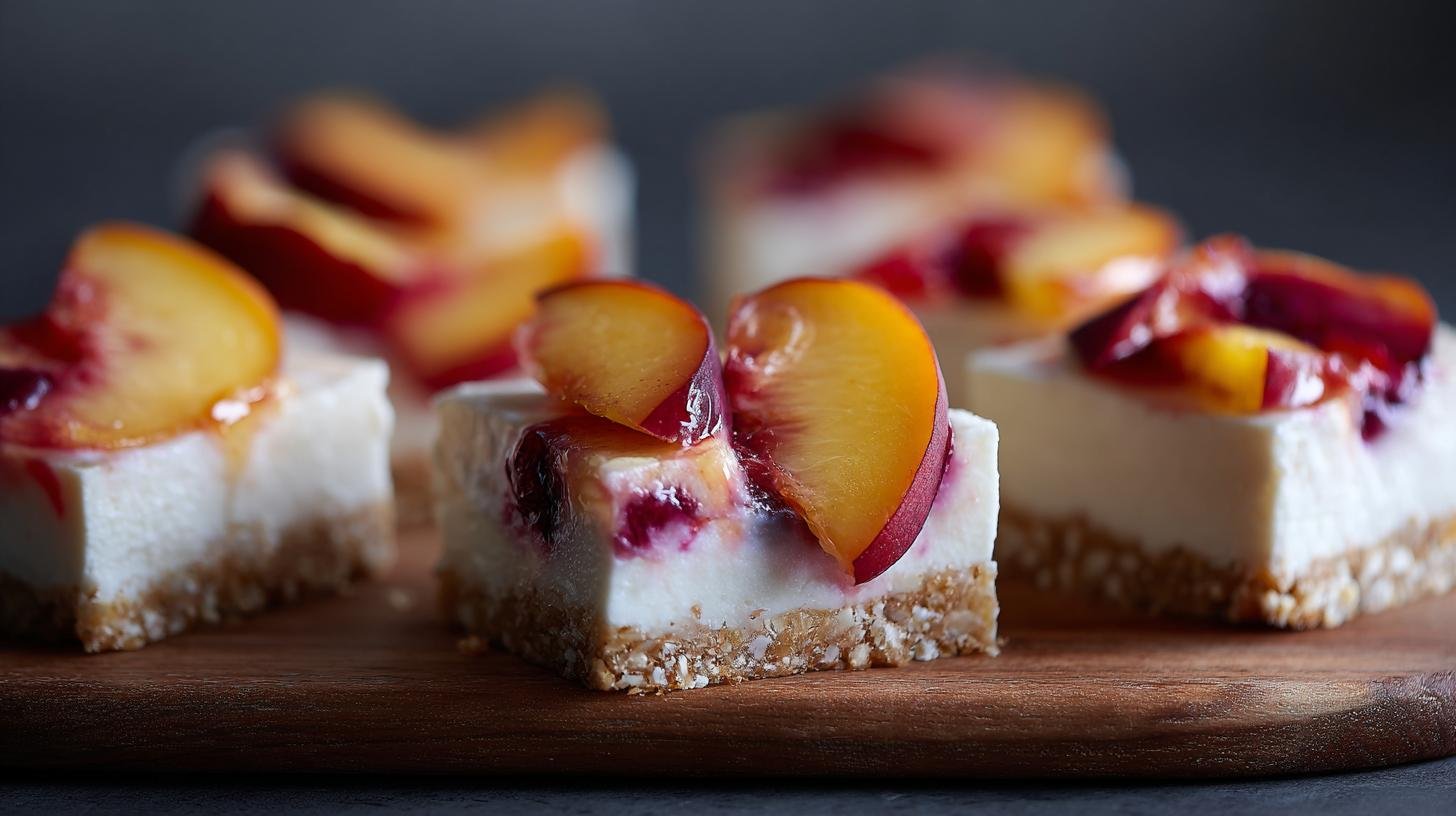 Jogurtové řezy s broskvemi a úsporným postupem bez složitostí